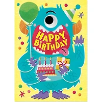 Googly Eyes - Blue Monster Birthday Card