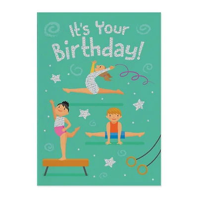 Gymnastics Foil Birthday Card