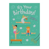 Gymnastics Foil Birthday Card