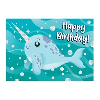 Narwhal Foil Birthday Card