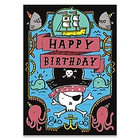 Neon Birthday Card Pirate
