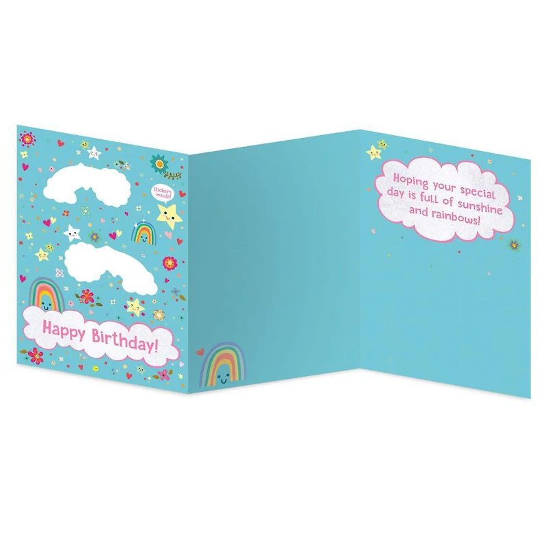 Rainbow With Stickers Card