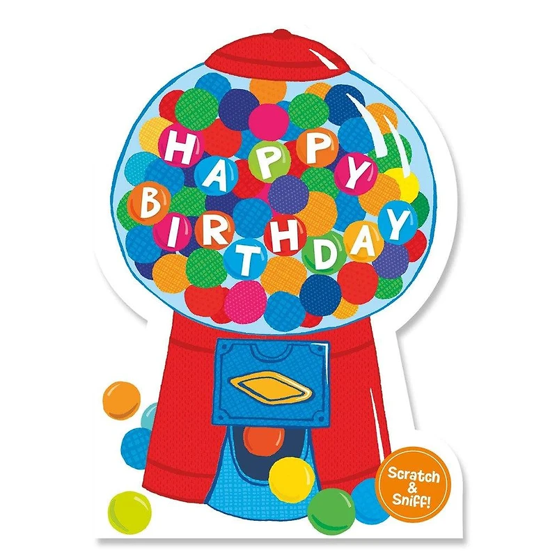 Scratch & Sniff Birthday Card - Bubble Gum Machine