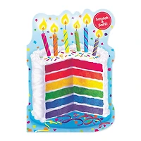 Scratch & Sniff Birthday Card - Rainbow Cake