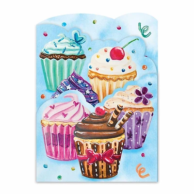 Tri Fold Birthday Card - Cupcake