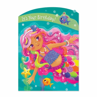 Tri Fold Birthday Card - Mermaid