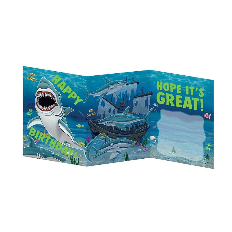 Tri Fold Birthday Card - Realistic Shark