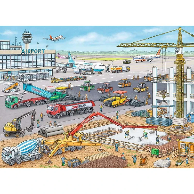 Construction At The Airport - 100 Piece Puzzle