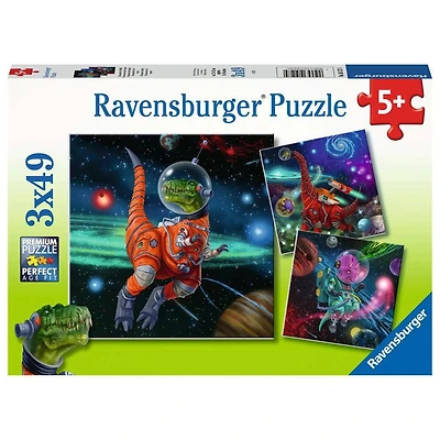 Dinosaurs in Space - 3x49 Piece Puzzle