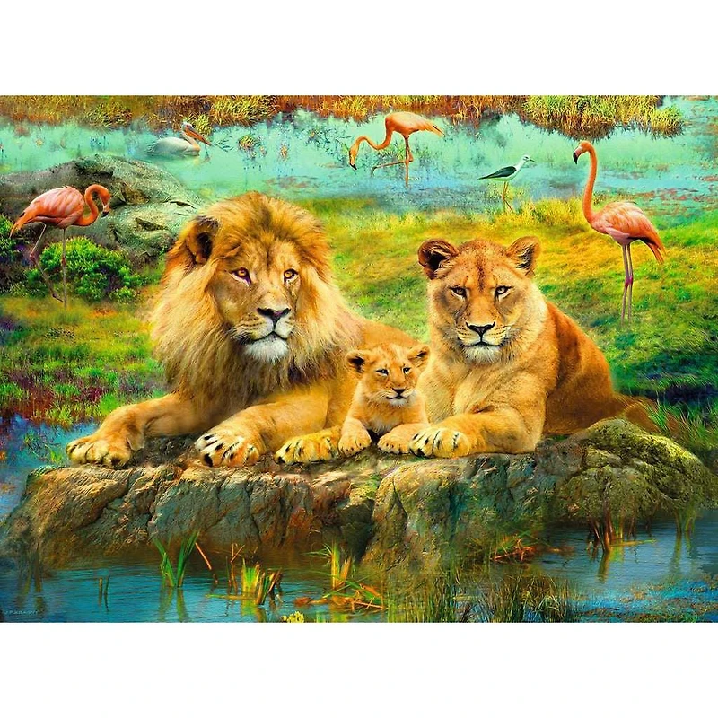 Lions in the Savanna 500 Piece Puzzle