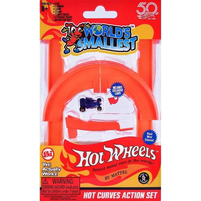 World's Smallest Hot Wheels Hot Curves Action Set - Includes 1 Car