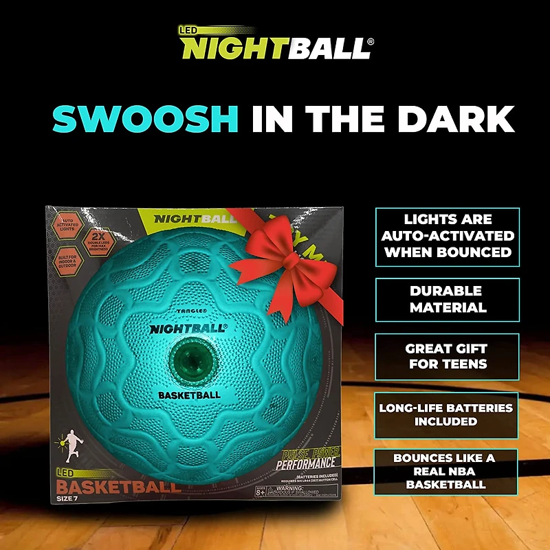 Nightball Glow in the Dark Light Up Basketball Teal