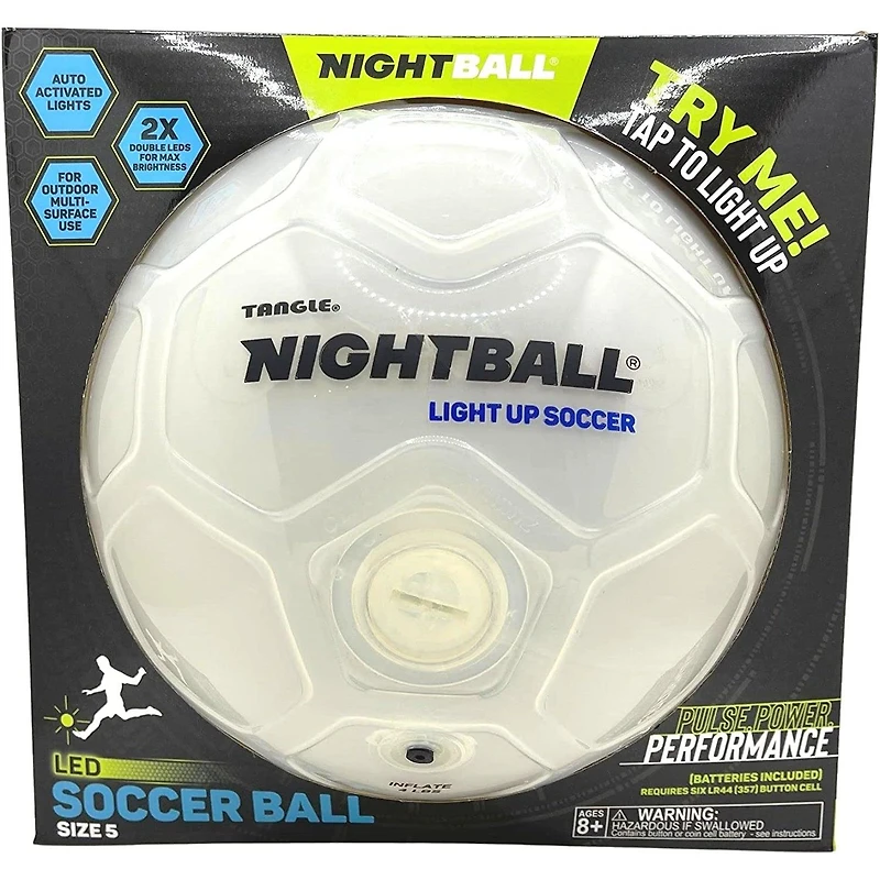 Nightball Glow in the Dark Light Up Soccer Ball White