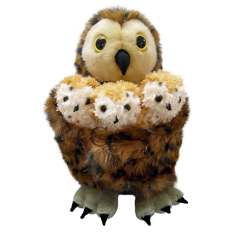 Hide-Away Puppets - Mother Owl With 3 Babies