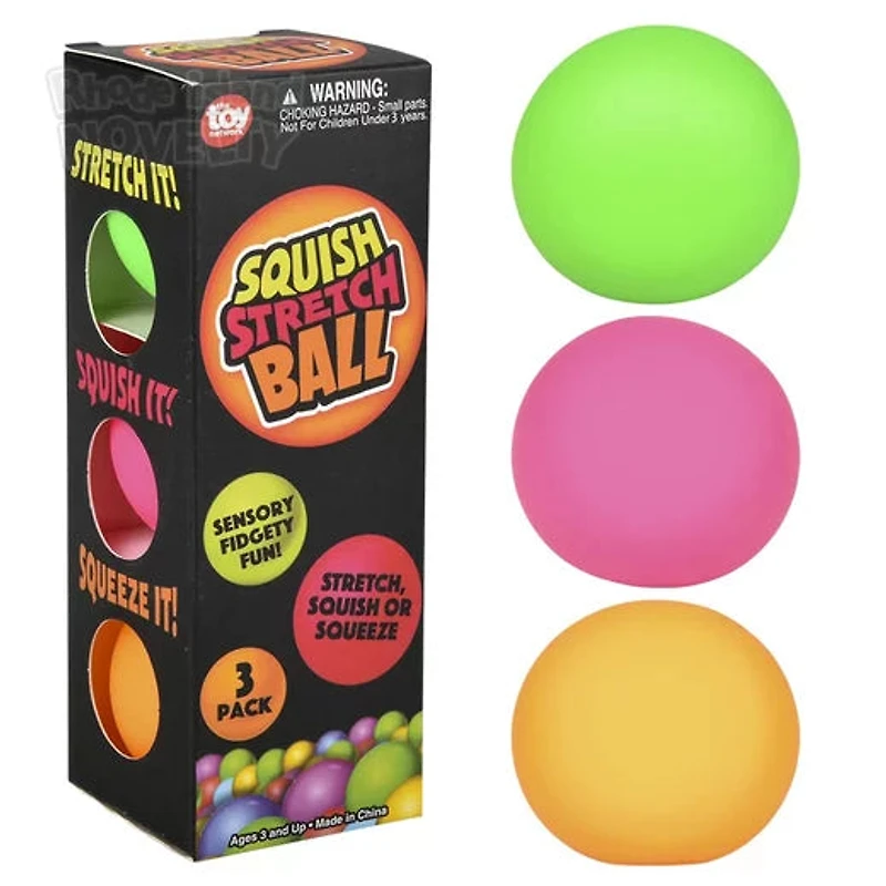 1.75" 45 mm Squish & Stretch Mini Gummi Ball 3 Pack Box