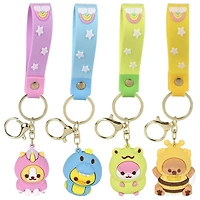 2" Kawaii Animal Wristlet Clip On