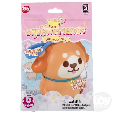 3.25" Kawaii Animals Squish Backpack Clip