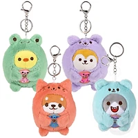4" Plush Dressed Animals Backpack Clip On