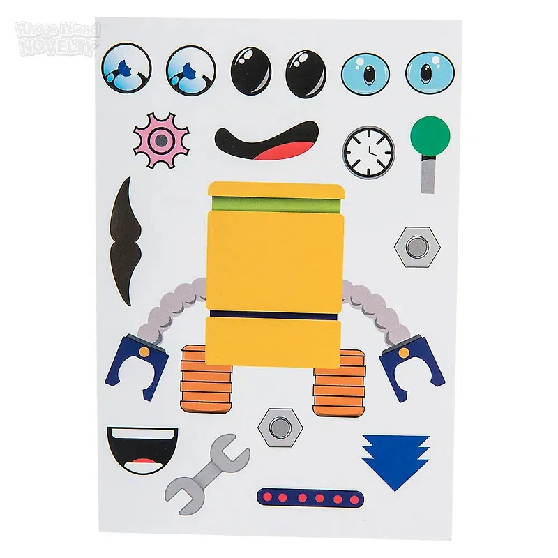 Robot Character Sticker Set - 12 Pieces