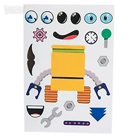 Robot Character Sticker Set - 12 Pieces