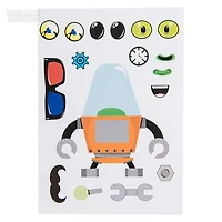 Robot Character Sticker Set - 12 Pieces