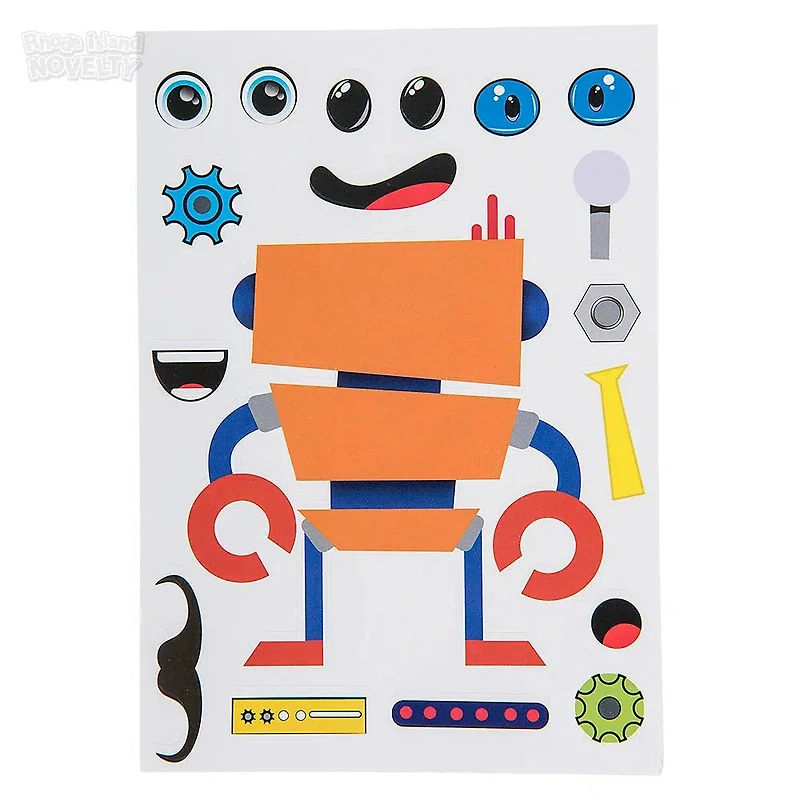 Robot Character Sticker Set - 12 Pieces