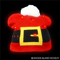 Santa Belt Light-Up Beanie Hat