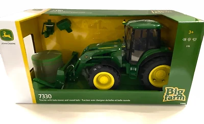 Big Farm 1:16 John Deere 7330 With Bale Mover And Bale