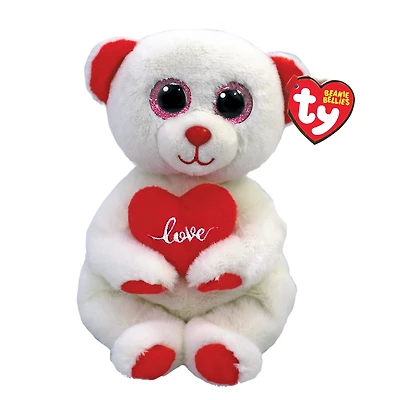 Beanie  Bellie - Desi Polar Bear with Heart - 8" Small