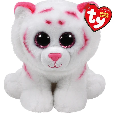 Ty Classic Plush - Tabor - Pink and White Tiger - Medium 13"