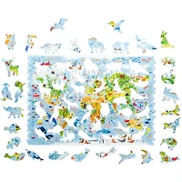 Kids World Map Wooden Puzzle - 100 Pieces