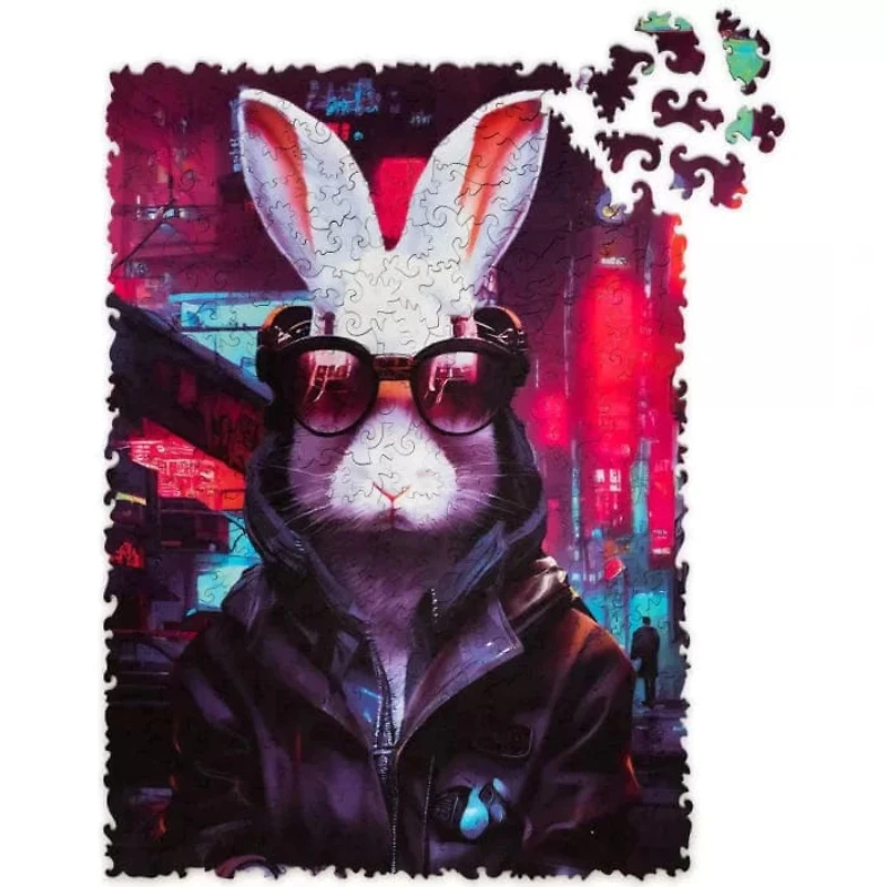 Pop-Art - Cyber Rabbit Wooden Puzzle - 250 Pieces