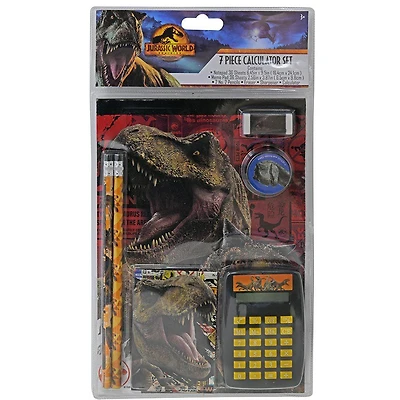Jurassic World 7 Piece Calculator Set in Bag