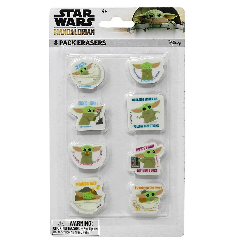Mandalorian The Child 8 Pack Eraser on blister card