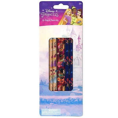 Princess 6 Pack Pencils on blister card