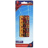 Spiderman 6 Pack Pencils on blister card