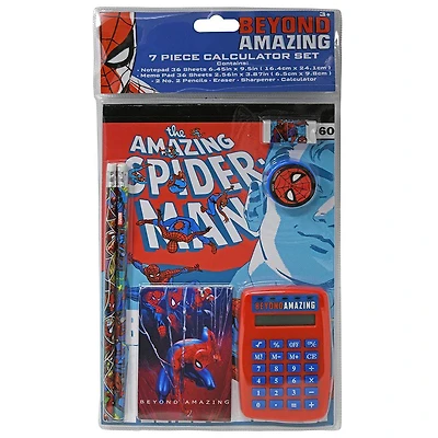 Spiderman 7 Piece Calculator Set in Bag