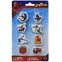 Spiderman 8 Pack Eraser on blister card
