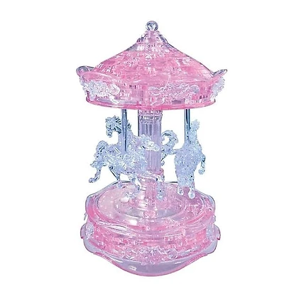 3D Crystal Puzzle Deluxe - Pink Carousel