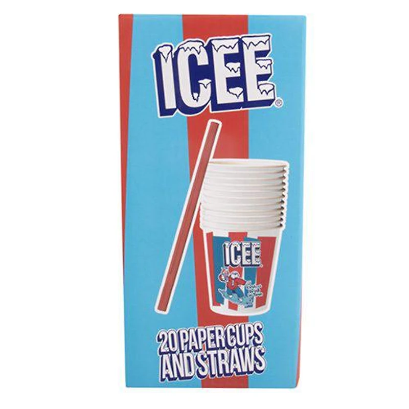 ICEE 20 Paper Cups & Straws