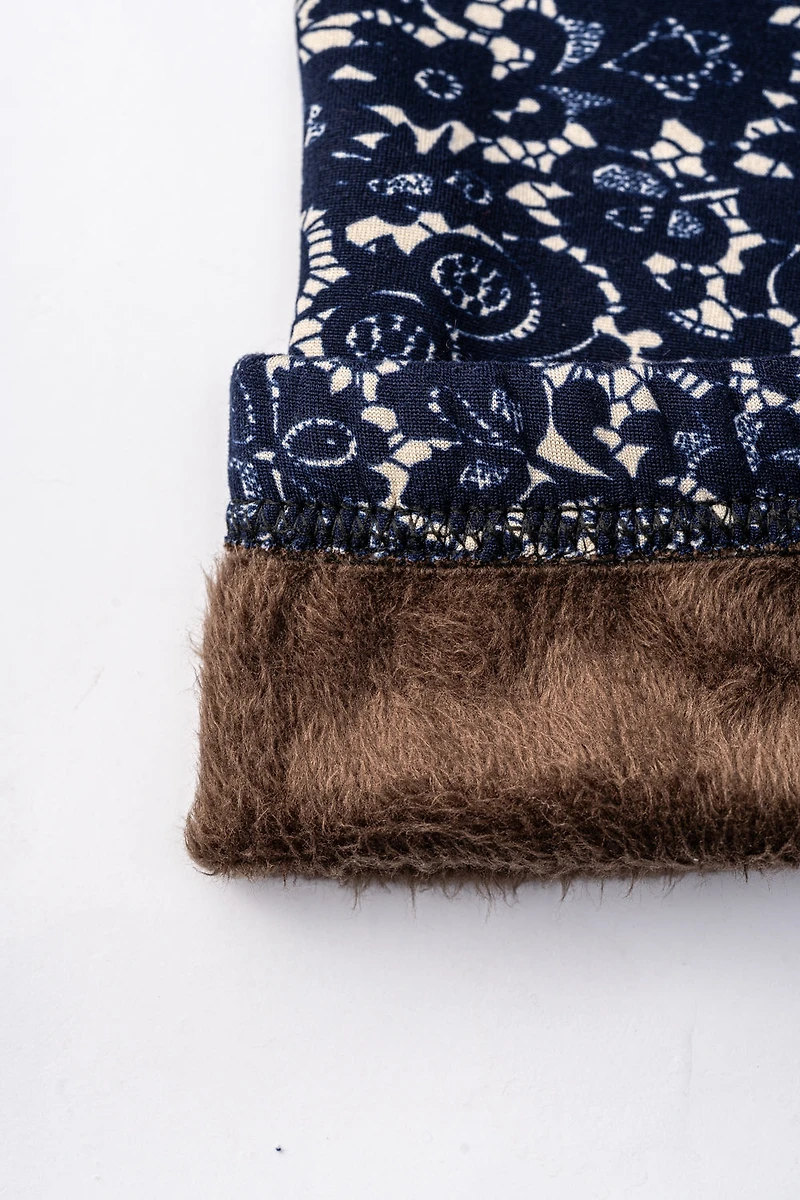 Blue Pattern - Cozy Lined Leggings