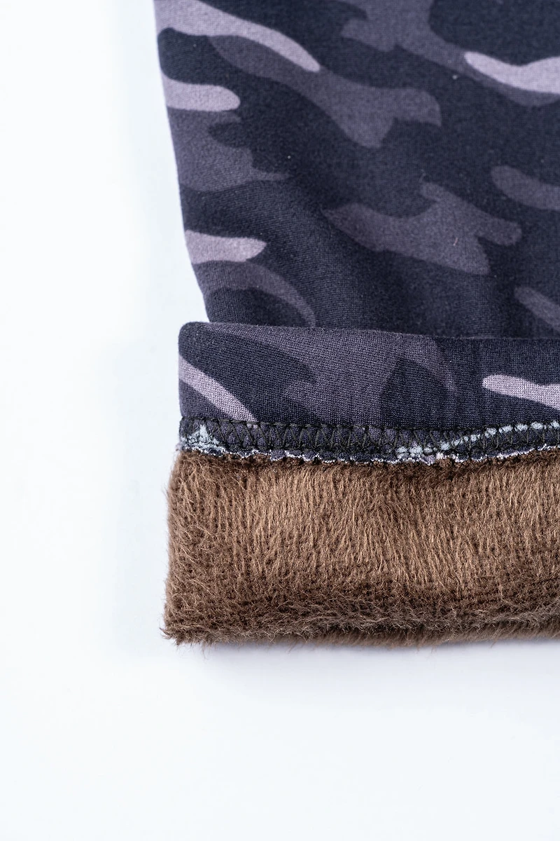 Purple Camouflage - Cozy Lined Leggings