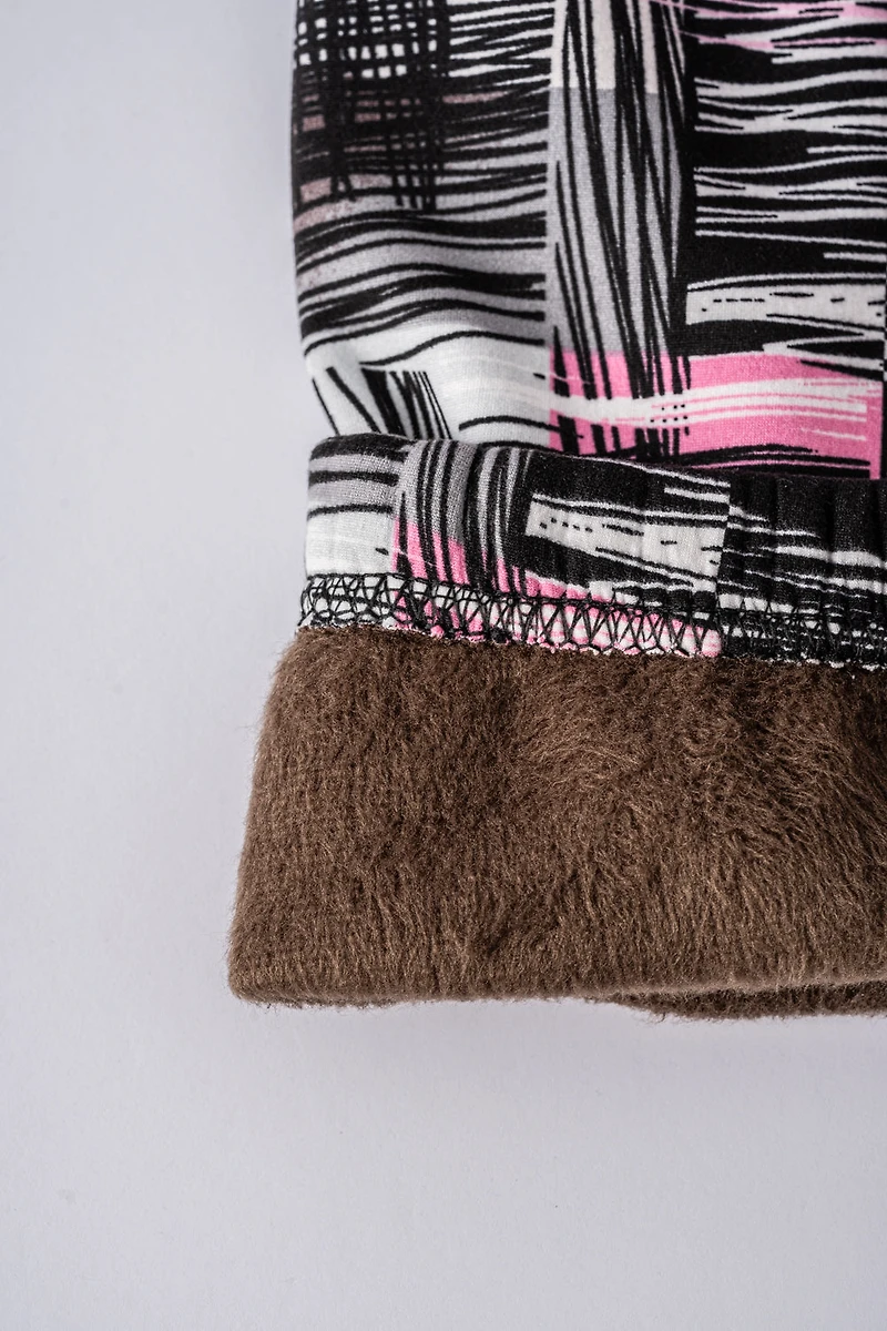 Pink & Black Traces - Cozy Lined Leggings