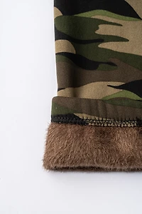Green Camouflage - Cozy Lined Leggings
