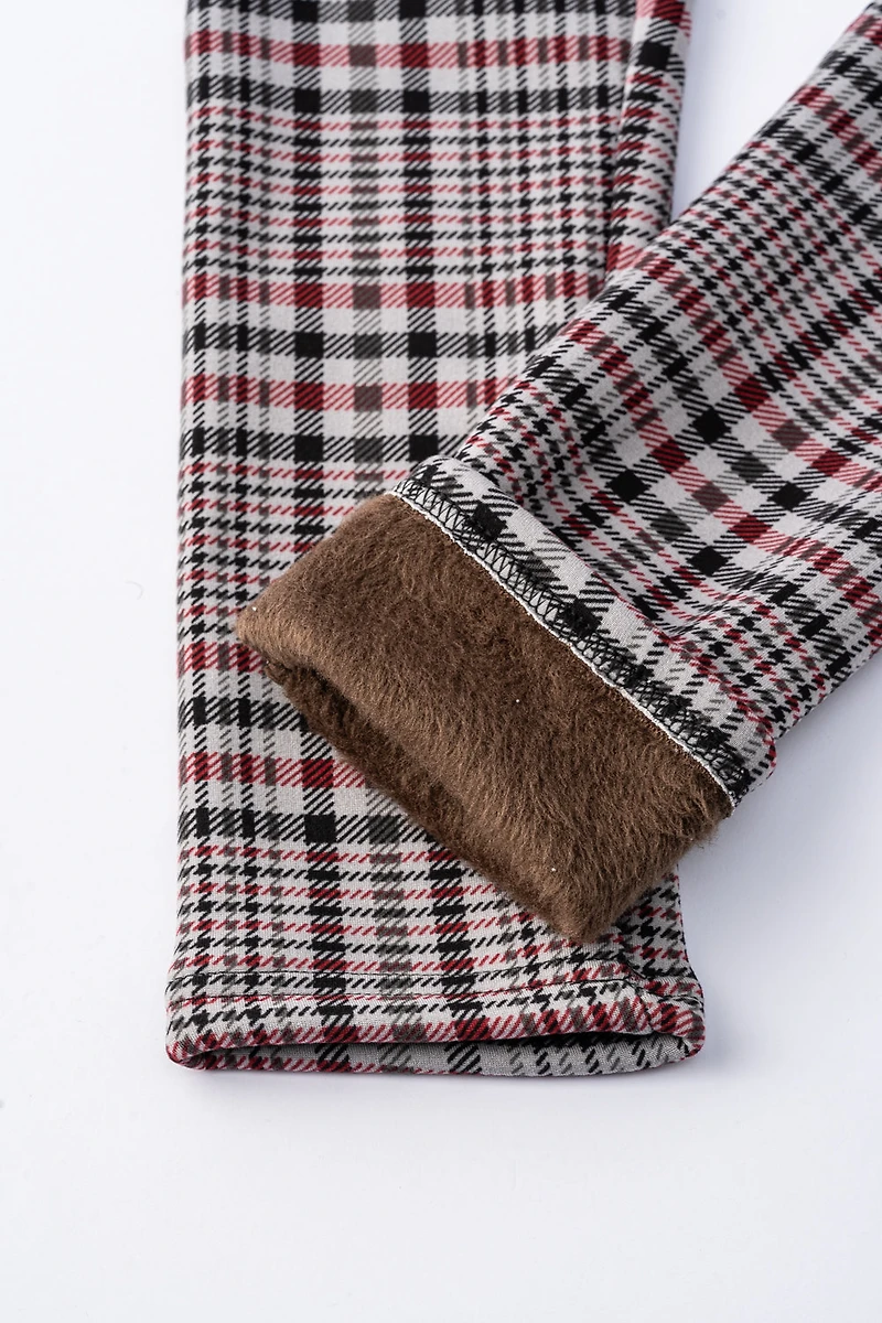 Red Line Checker - Cozy Lined Leggings