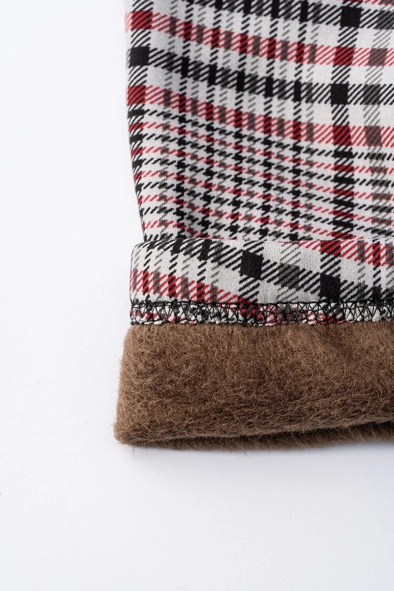 Red Line Checker - Cozy Lined Leggings