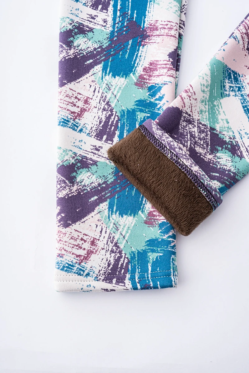 Vibrant Strokes - Cozy Lined Leggings