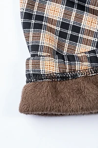Black & Brown Plaid - Cozy Lined Leggings
