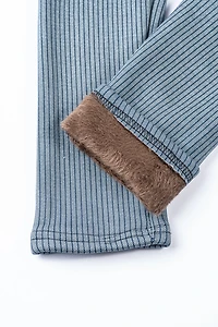 Rayures bleues - Leggings doublés confortables