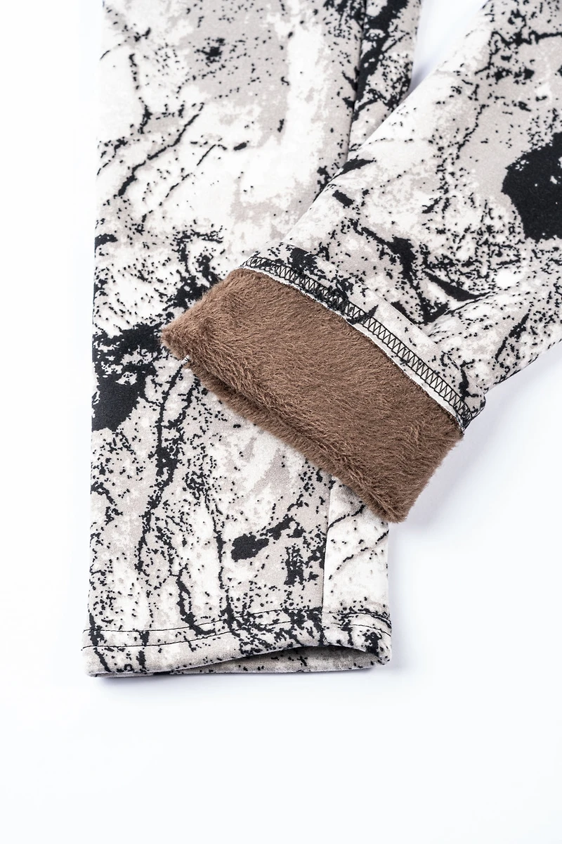 Gray Marble - Cozy Lined Leggings